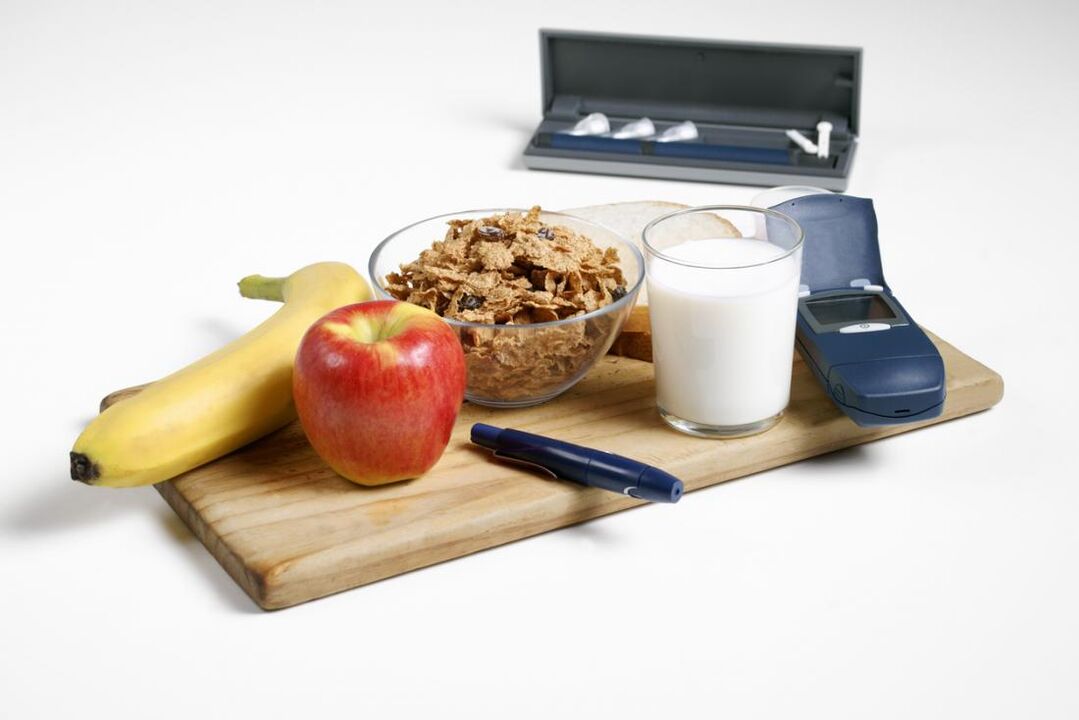 Aliments alimentaires sains - La base pour la prévention du diabète sucré
